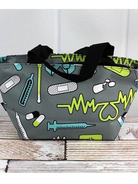 NGIL Nurse Life Insulated Lunch Tote Bag | NWT | Medical Print